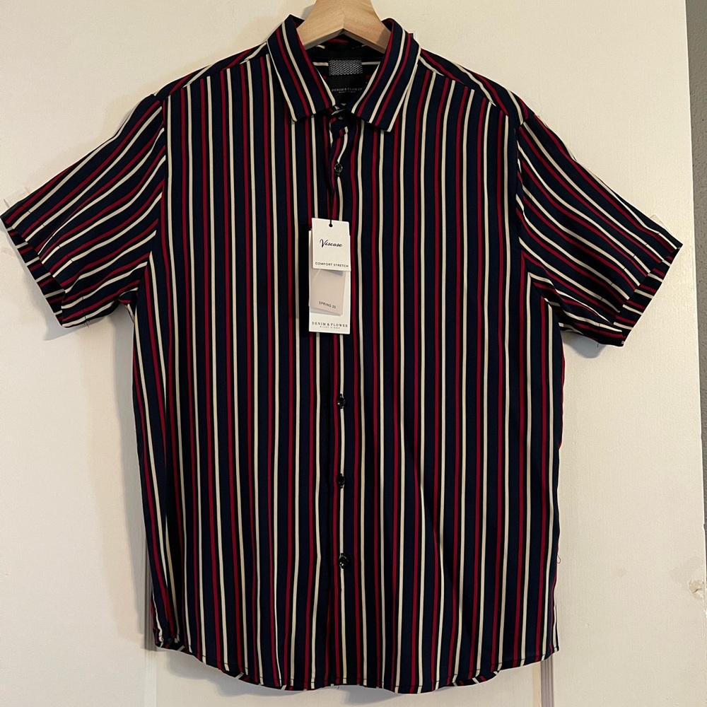 NWT Denim & Flower Men’s Viscose Style Button Down Shirt // Size Small